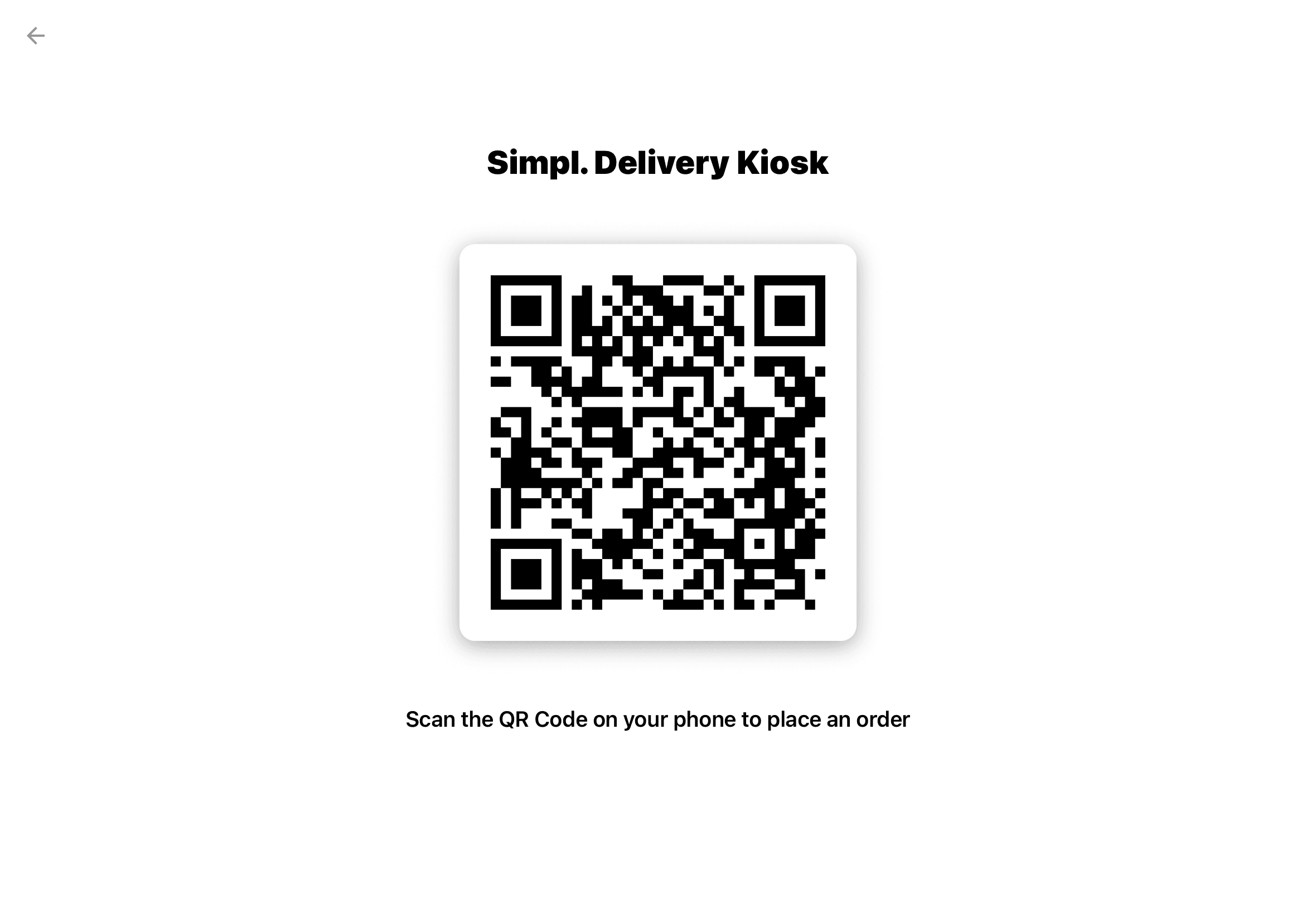 WebJoint Kiosk QR code login screen for returning customers