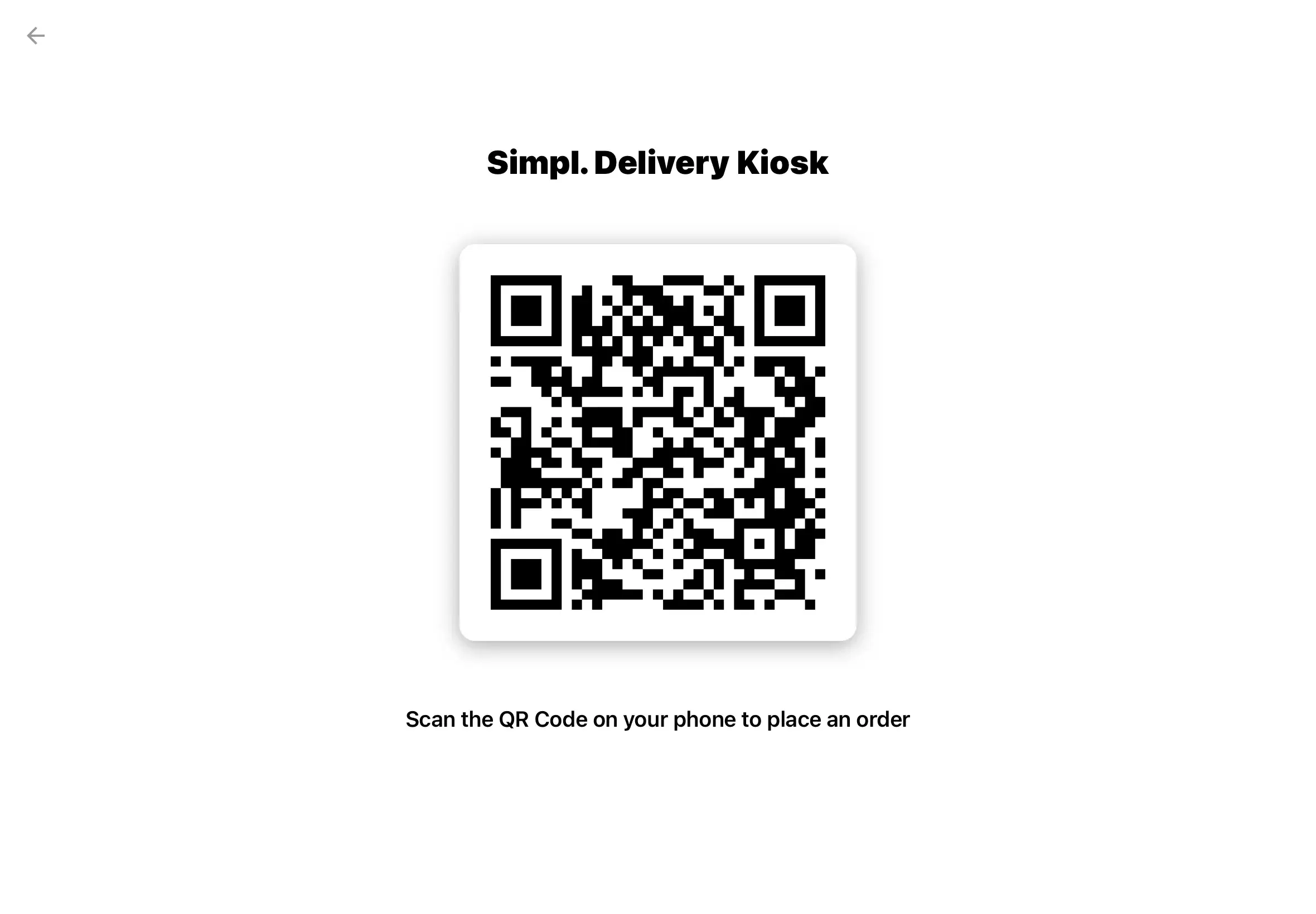 WebJoint Kiosk QR code login screen for returning customers