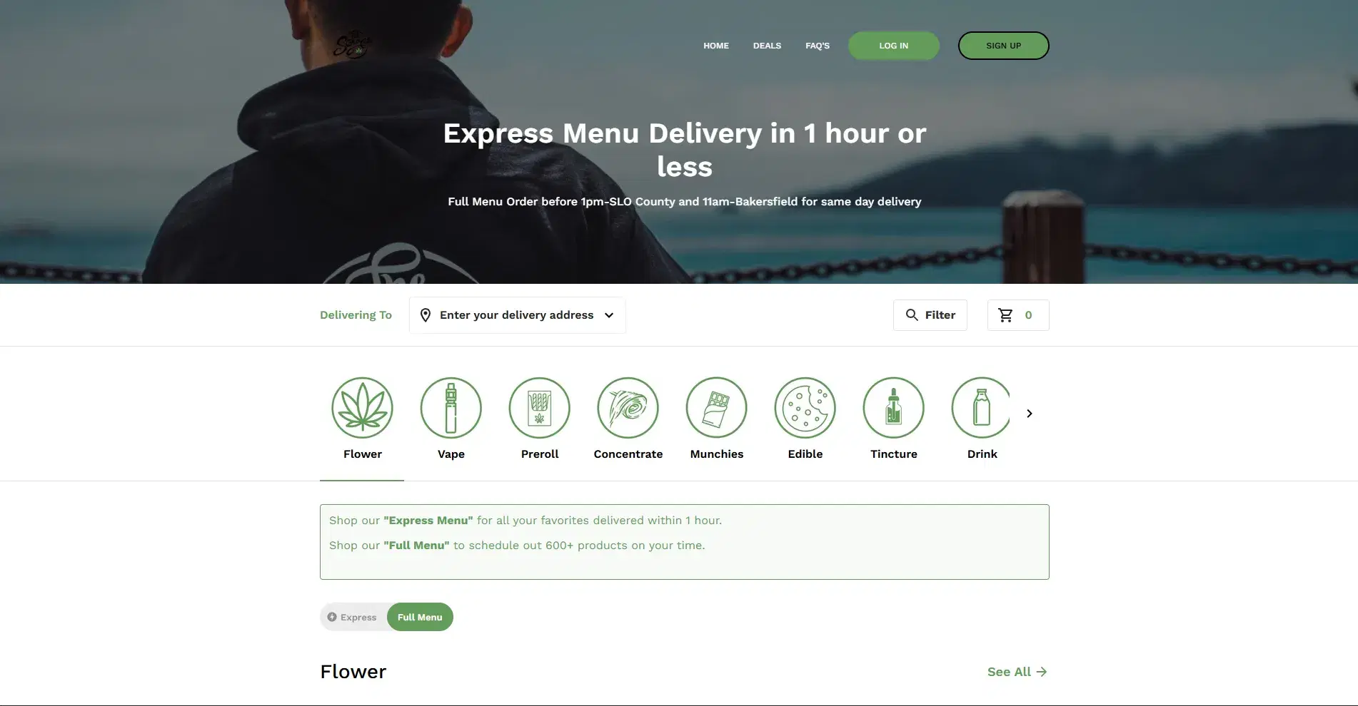 WebJoint Online Store homepage showing Express Menu delivery banner, category navigation, and product browsing